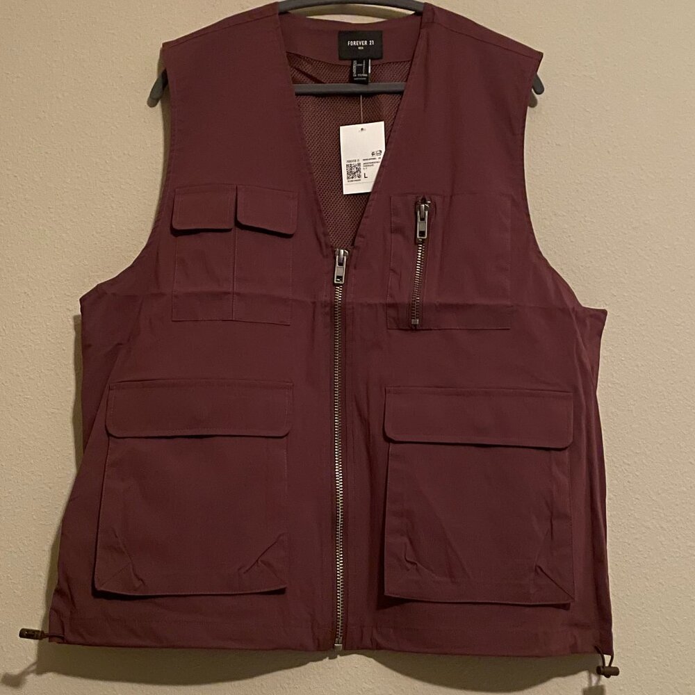 Forever 21, Size L, Mens Oversized, Lightweight, Utility Vest, NEW! - Picture 2 of 12
